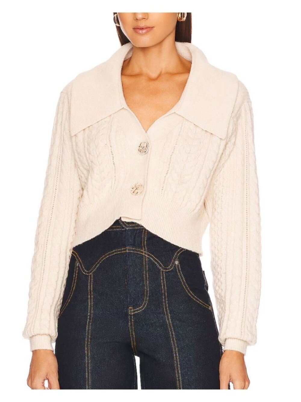 Magali Pascal Evie Alpaca Wool Cardigan in Ivory Size XS